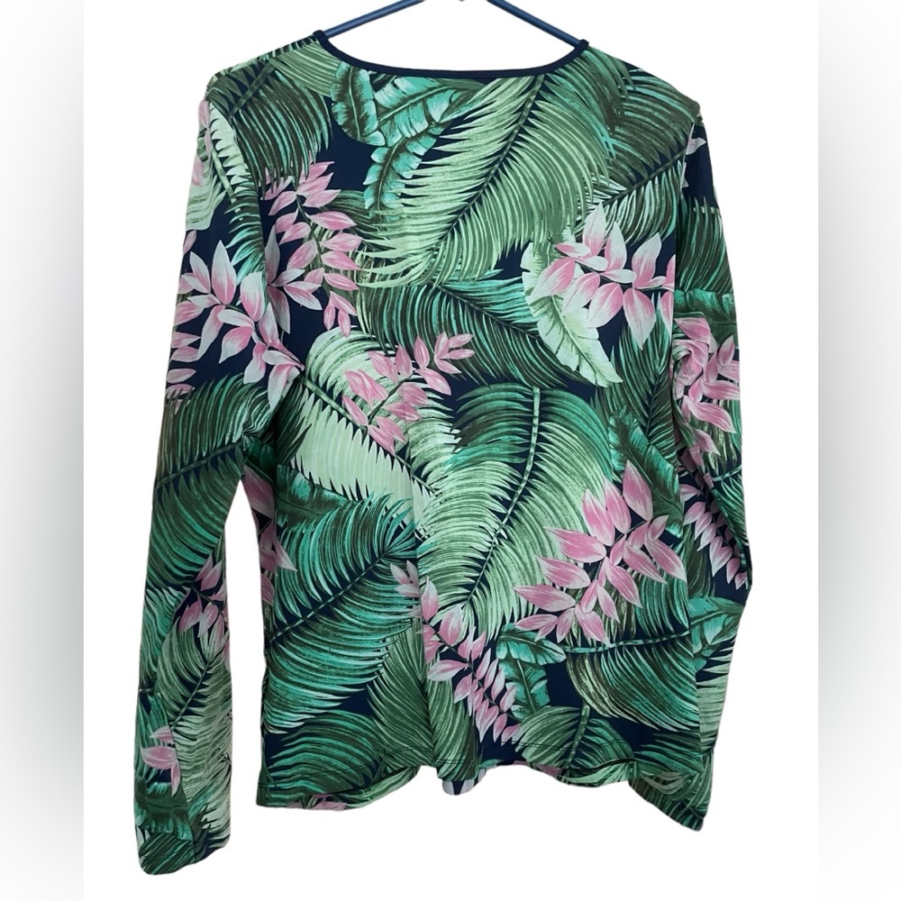 Land’s End Regular Rash Guard Crew Swim Shirt UPF Cover Up long sleeve Large - Picture 2 of 7